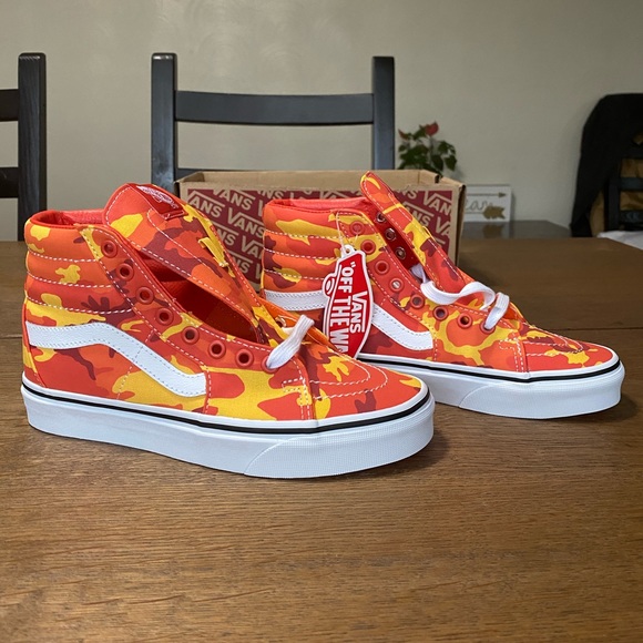 orange camo vans high top